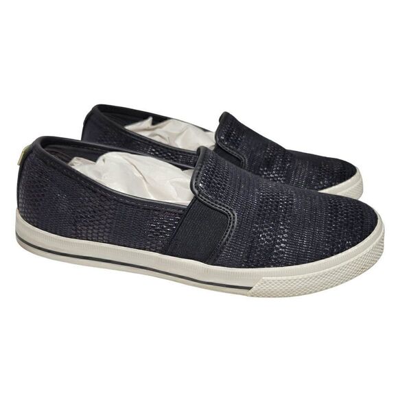 Lauren Ralph Lauren Shoes Womens Size 7 B Jinny Slip-On Woven Black LRL Loafer - Picture 1 of 12
